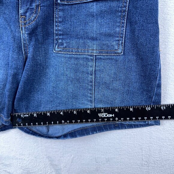 D.Jeans Womens Cargo Shorts Mid Shorts Denim Stretch Pockets Blue Size 6 - Picture 5 of 9